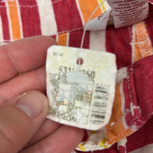 Vintage Abercrombie & Fitch Low Ride Red and Yellow Striped Mini Shorts - 2 - Picture 5 of 8